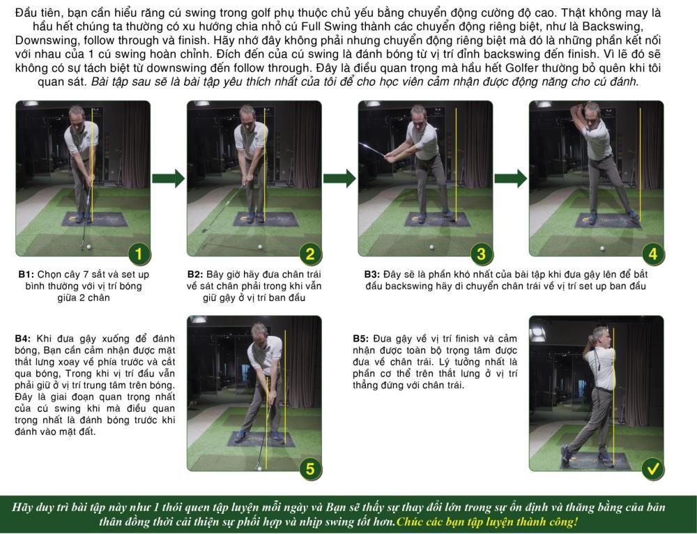 Làm chủ cú swing golf cơ bản trong 7 ngày: Hướng dẫn chi tiết swing từng bước